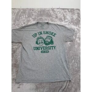 Cheech & Chong Up In Smoke University T-Shirt Mens Large Gray Green Graphic Tee